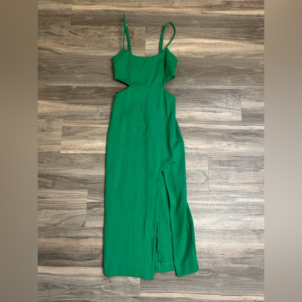 Hours Green Cut Out Detail Dress